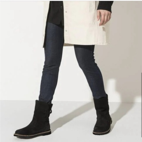 Birkenstock Uppsala Shearling Black Suede Boots - Picture 3 of 10